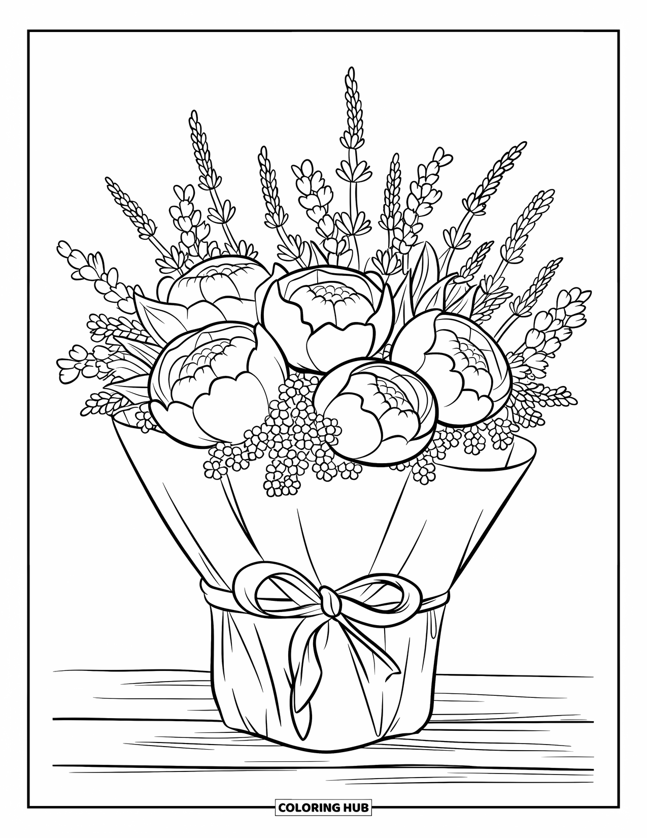 85+ Flower Bouquet Coloring Pages for Kids & Adults (Free Printable PDFs)