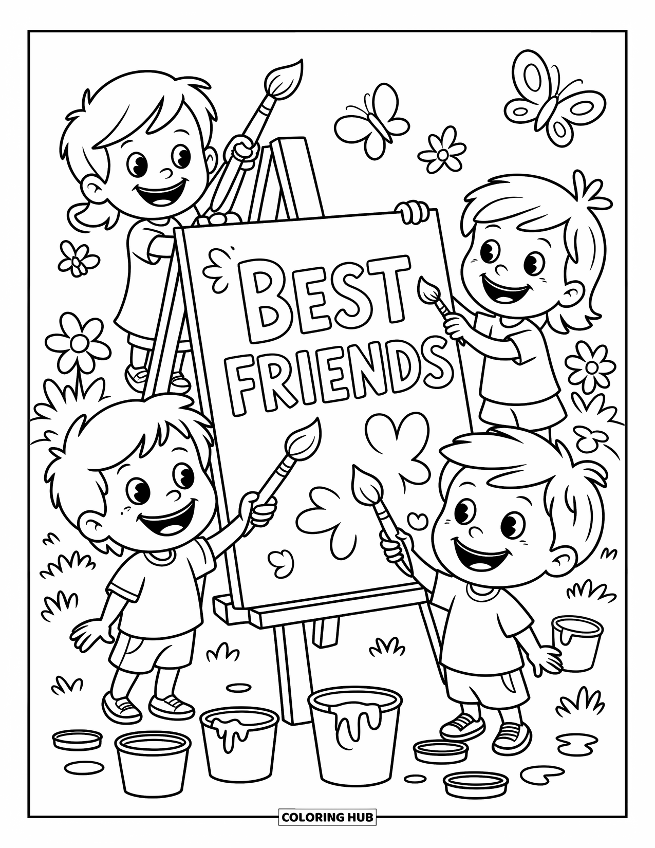 125+ Friendship Coloring Pages for Kids & Adults (Free Printable PDFs)