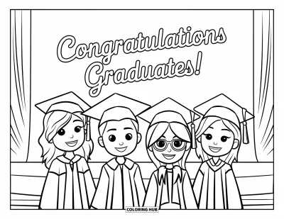 105+ Dibujos de graduación para colorear para niños y adultos (Gratis)