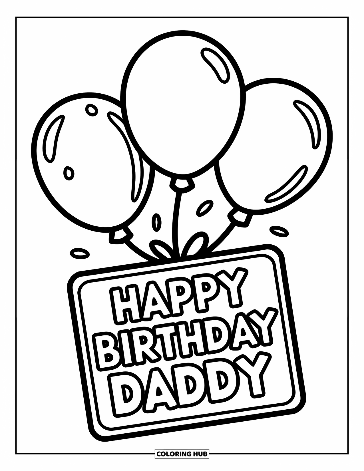 80+ Happy Birthday Daddy Coloring Pages for Kids & Adults (Free ...