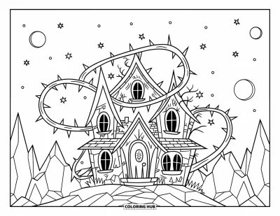 100+ Haunted House Coloring Pages