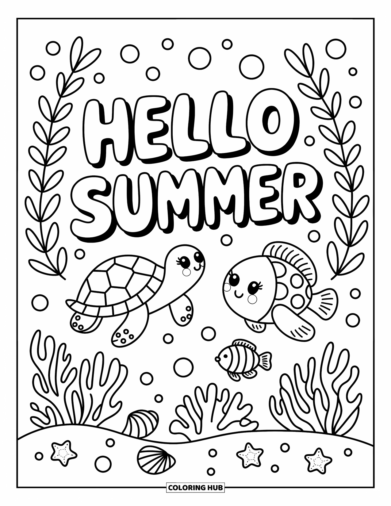 110+ Hello Summer Coloring Pages for Kids & Adults (Free Printable PDFs)