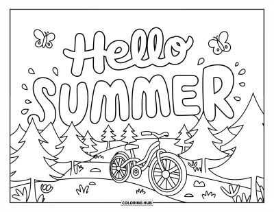 110+ Hello Summer Coloring Pages