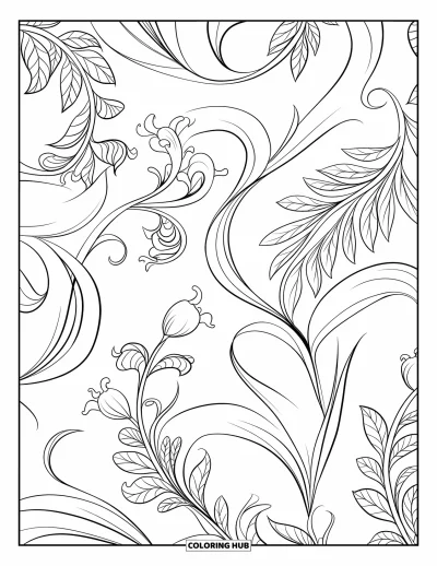 Coloriage de jungle pour adultes : Un enchevêtrement élaboré de lianes de jungle et de délicates fleurs entrelacées