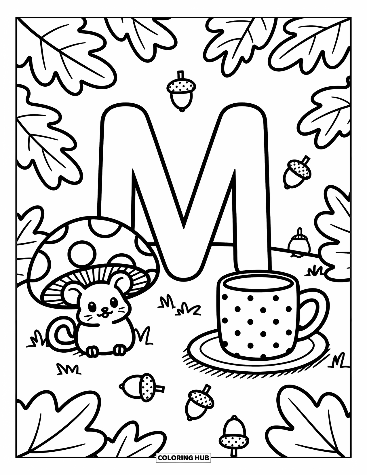 90+ Letter M Coloring Pages for Kids & Adults (Free Printable PDFs)