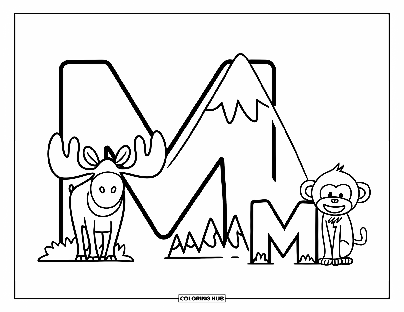 90+ Letter M Coloring Pages for Kids & Adults (Free Printable PDFs)