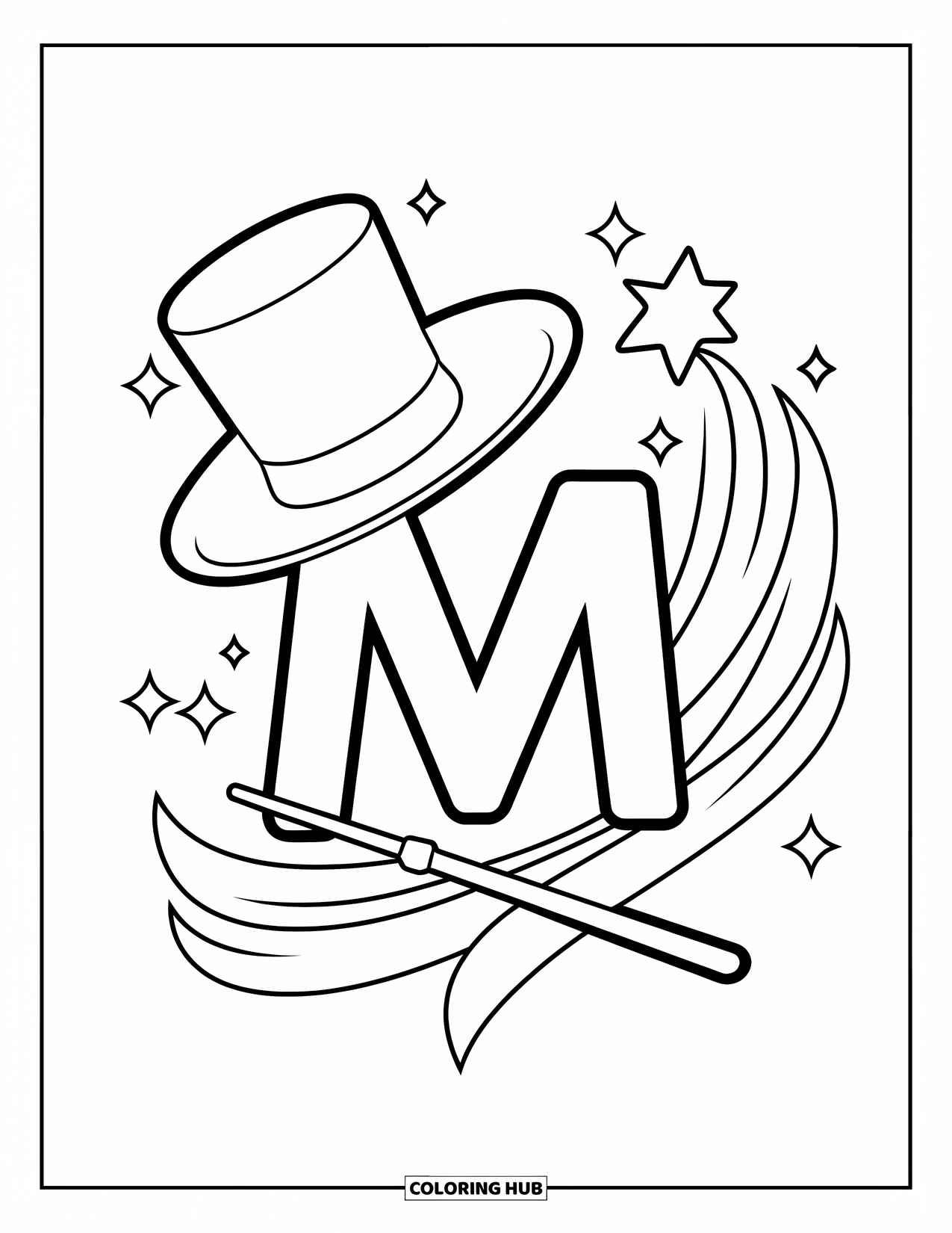 90+ Letter M Coloring Pages for Kids & Adults (Free Printable PDFs)