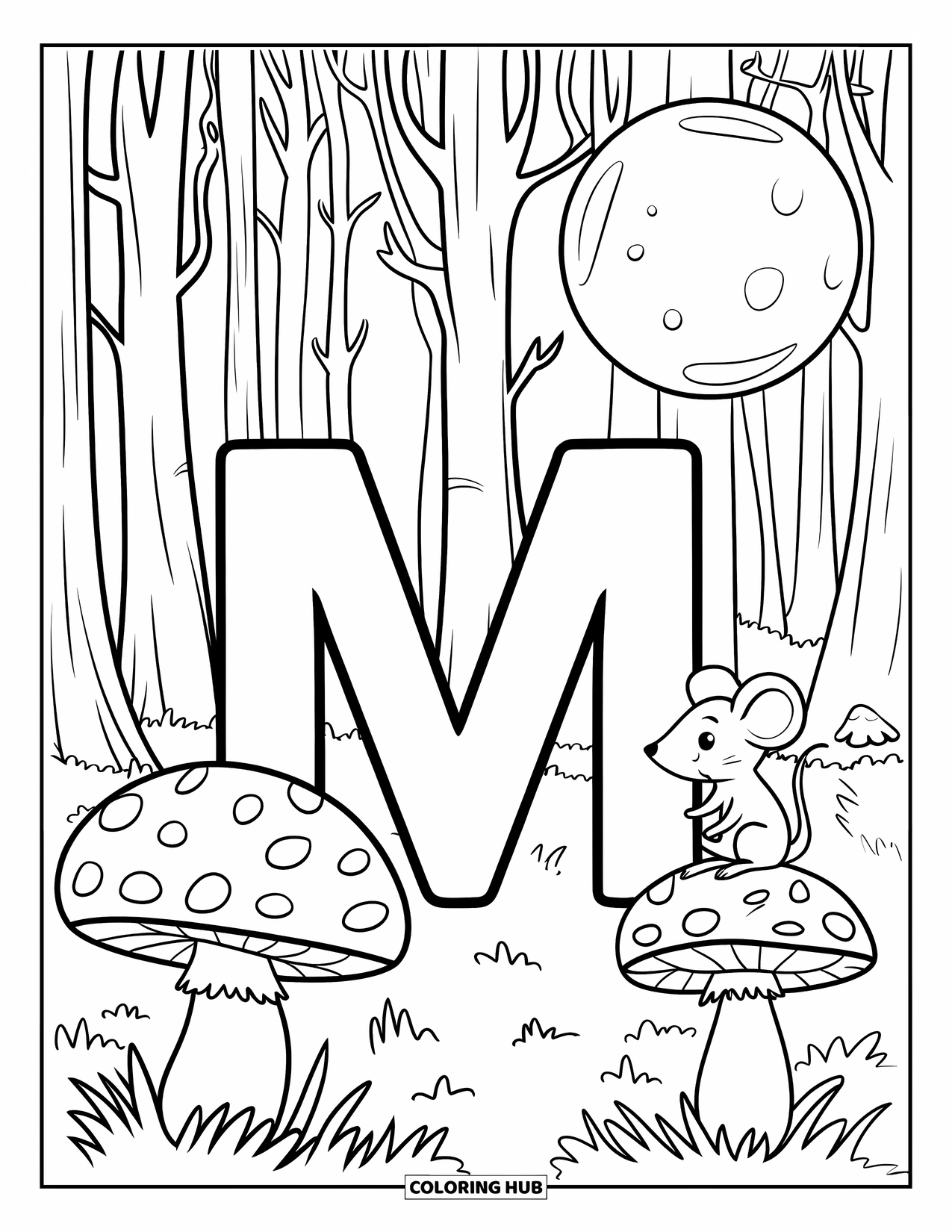 90+ Letter M Coloring Pages for Kids & Adults (Free Printable PDFs)