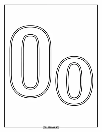 Coloriage de la lettre O pour enfants : Grand et petit O avec des contours épais, faciles et amusants à colorier