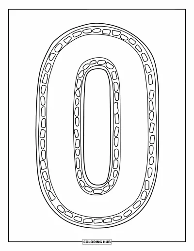 Coloriage de la lettre O pour enfants : Grand O en pointillés centré et simple à tracer