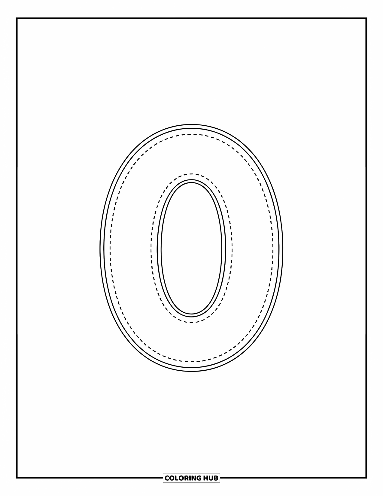 Letter O Coloring Page for Kids: Dotted lowercase o centered and cheerful for tracing beginners