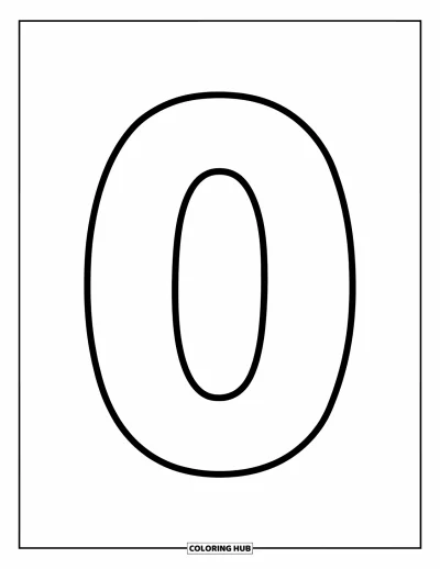 Coloriage de la lettre O pour enfants : Grand O arrondi avec des lignes épaisses occupant toute la page