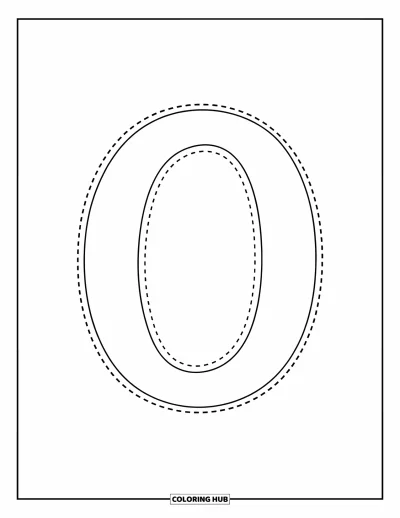 Coloriage de la lettre O pour enfants : Petit o minuscule en pointillés prêt pour s'entraîner à tracer en maternelle