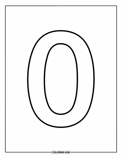 Coloriage de la lettre O pour enfants : O majuscule épais avec une forme claire, idéal pour les jeunes artistes