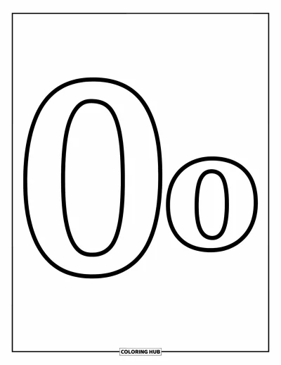 Coloriage de la lettre O pour enfants : O majuscule et o minuscule avec des contours épais côte à côte