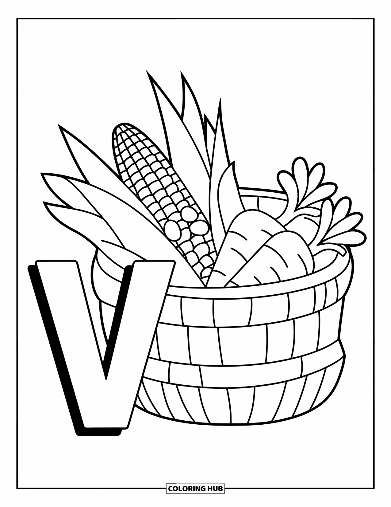 95+ Letter V Coloring Pages for Kids & Adults (Free Printable PDFs)