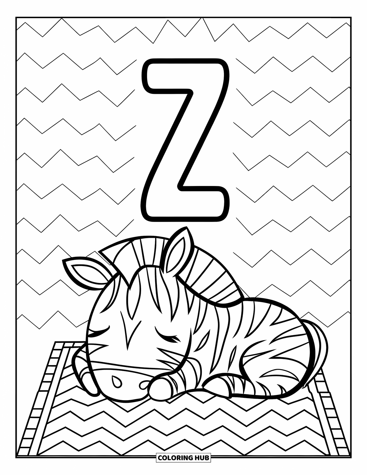 105+ Letter Z Coloring Pages for Kids & Adults (Free Printable PDFs)