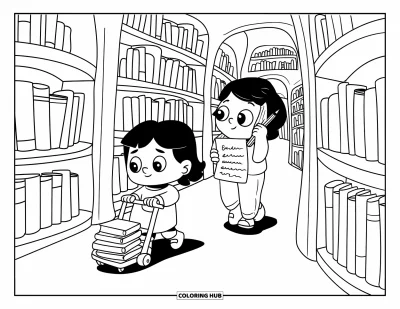 130+ Dibujos de biblioteca para colorear para niños y adultos (Gratis)