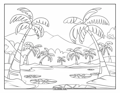 80+ Coloriages de palmiers pour enfants et adultes (Gratuits)