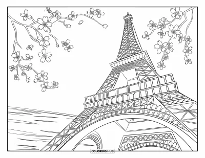65+ Coloriages de Paris pour enfants et adultes (Gratuits)