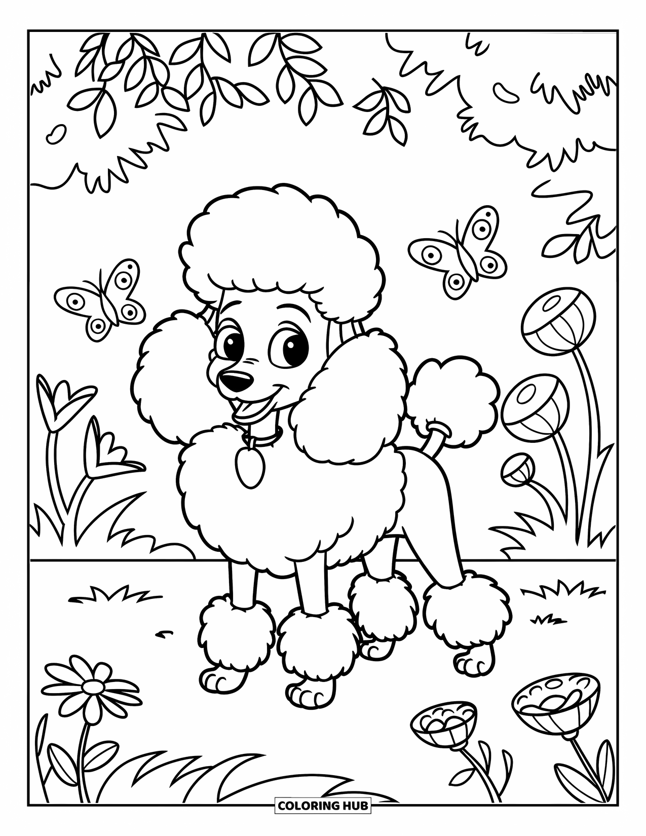 80+ Poodle Coloring Pages for Kids & Adults (Free Printable PDFs)