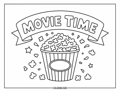 75+ Popcorn Coloring Pages