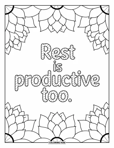 Coloriage de citations pour adultes : Un mandala de lotus paisible partage 