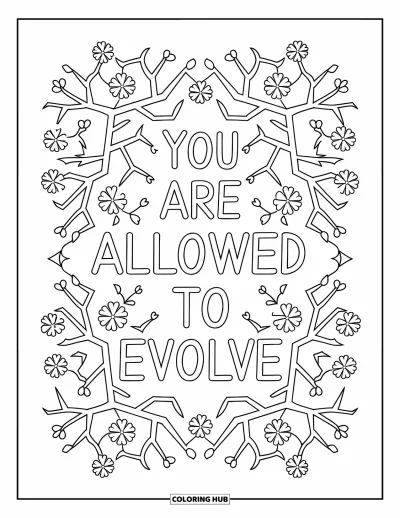 Coloriage de citations pour adultes : Des fleurs de trèfle s'élèvent près de 