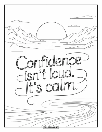Coloriage de citations pour enfants : Des vagues et une brise tourbillonnent autour de 
