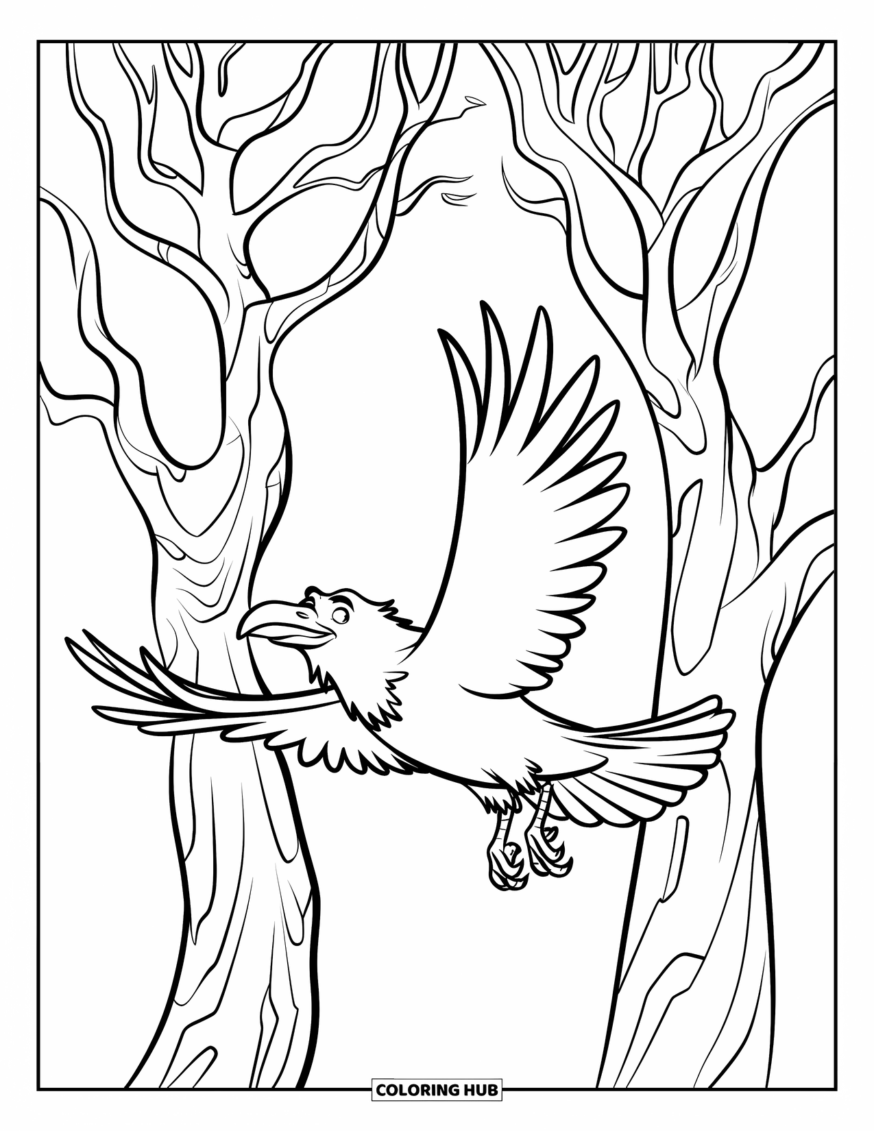 90+ Raven Coloring Pages for Kids & Adults (Free Printable PDFs)