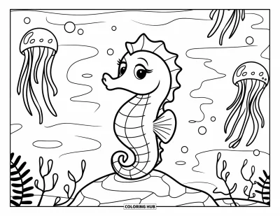 90+ Coloriages d&rsquo;hippocampes pour enfants et adultes (Gratuits)