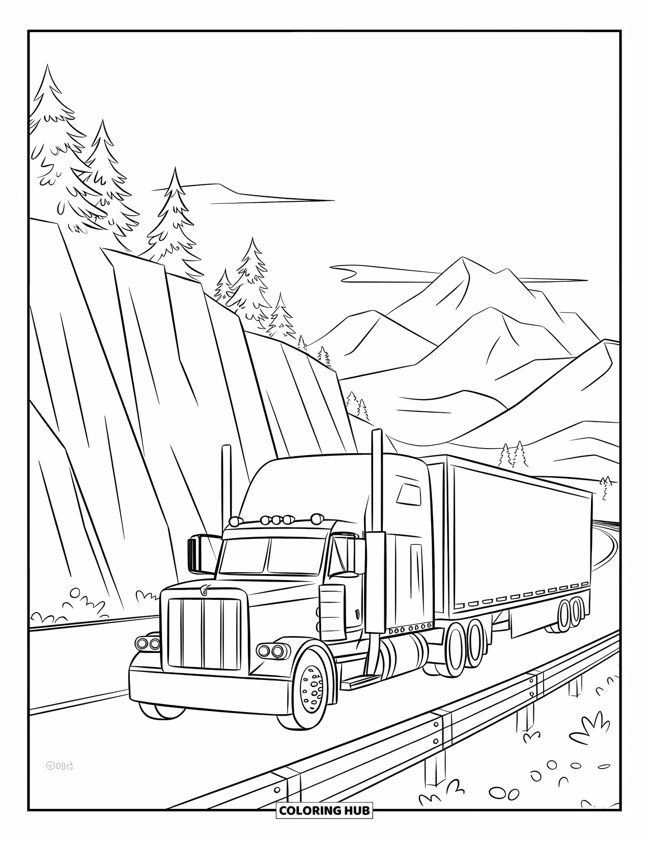 80+ Semi Truck Coloring Pages for Kids & Adults (Free Printable PDFs)