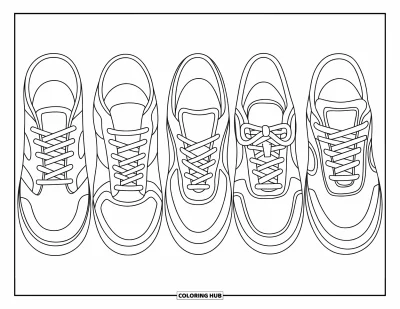 Coloriage de baskets pour enfants : Des nœuds aux tresses, chaque basket apporte son propre look et sa personnalité