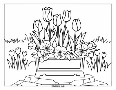 110+ Spring Flowers Coloring Pages