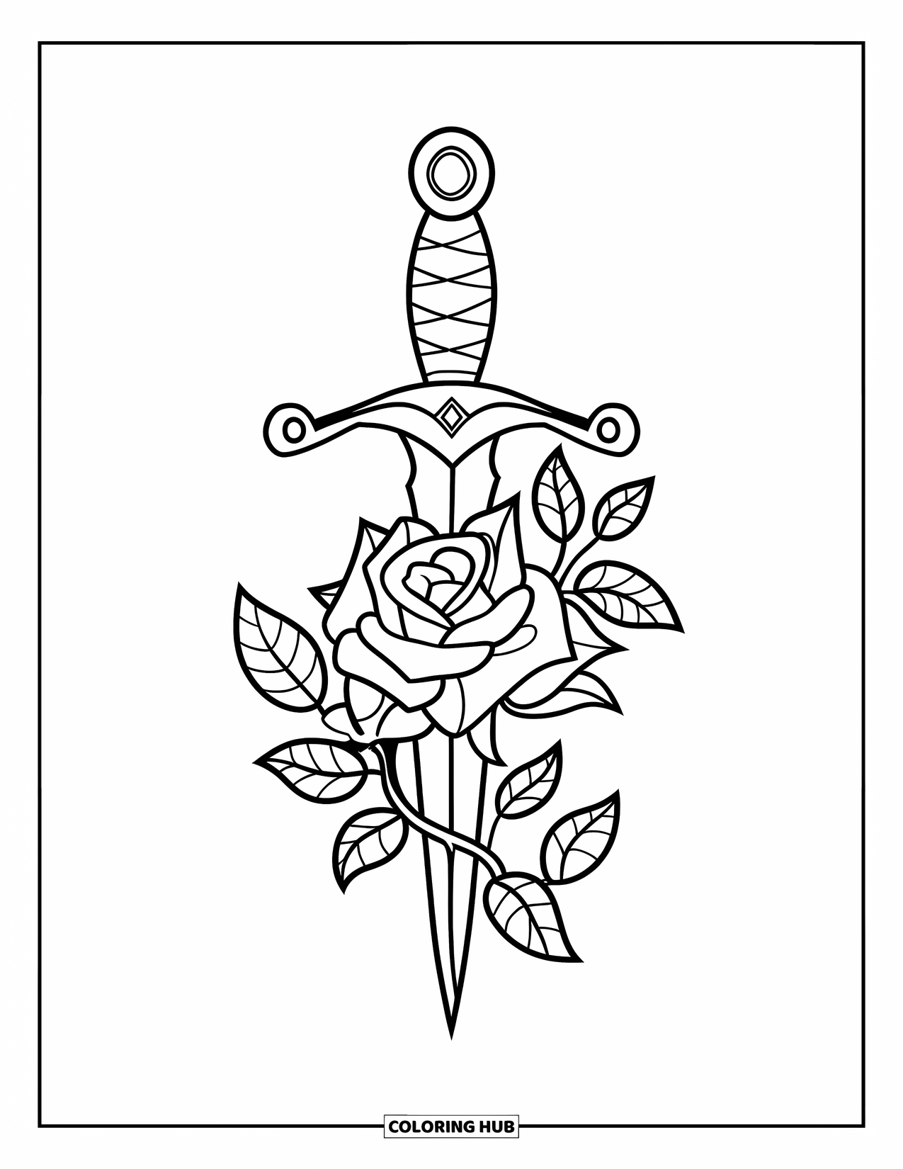 105+ Tattoo Coloring Pages for Kids & Adults (Free Printable PDFs)
