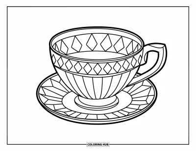 80+ Dibujos de tazas de té para colorear
