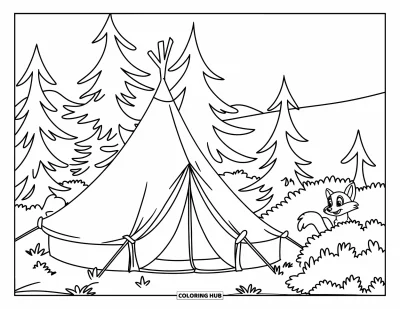 85+ Coloriages de tente pour enfants et adultes (Gratuits)
