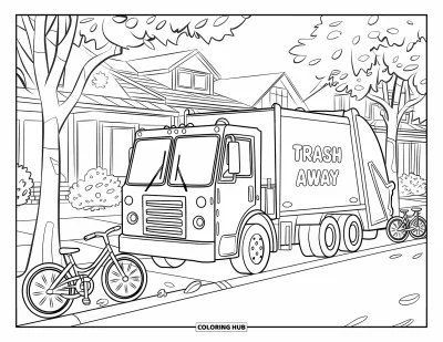 75+ Dibujos de camiones de basura para colorear para niños y adultos (Gratis)