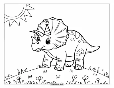 70+ Triceratops Coloring Pages