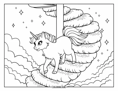 90+ Dibujos de gatos unicornio para colorear