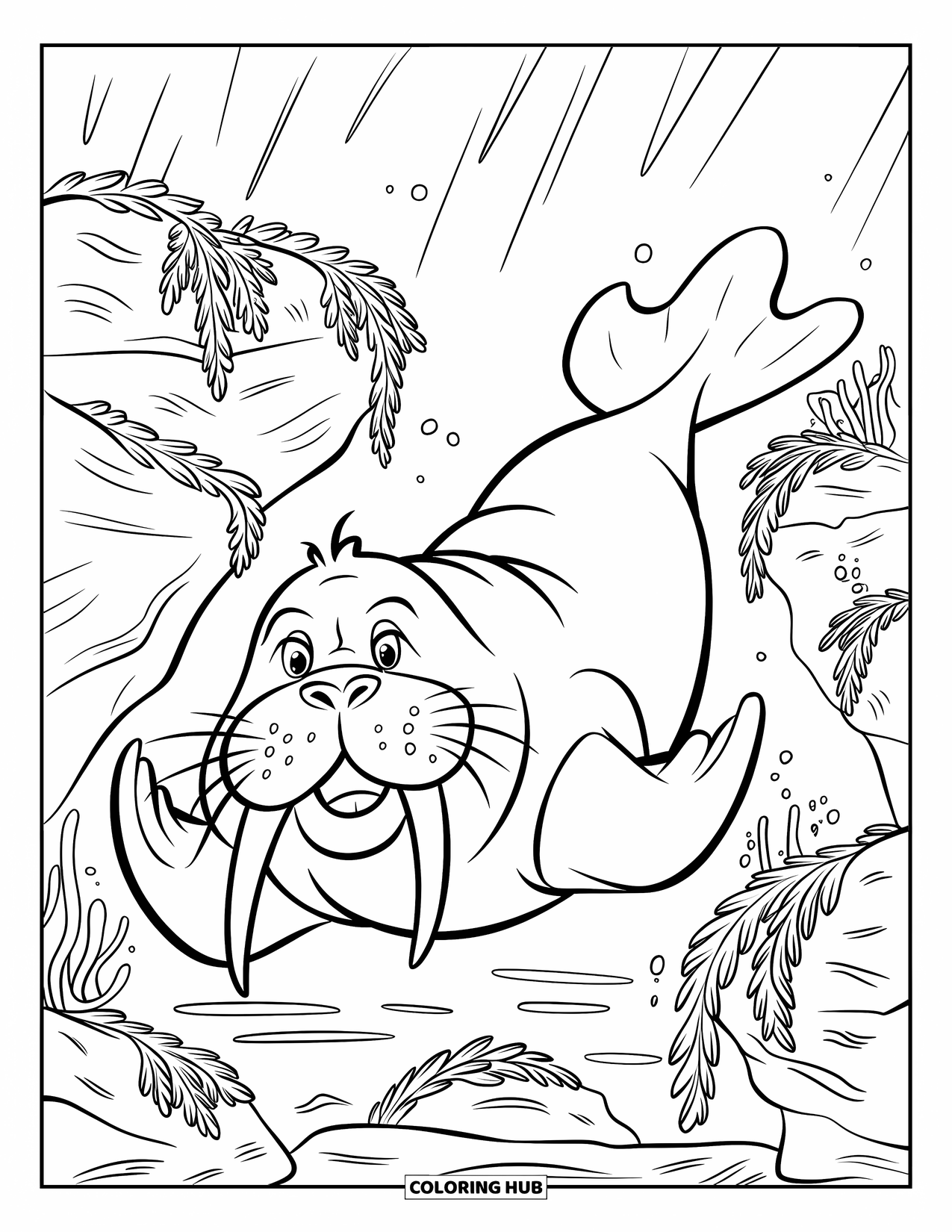 70+ Walrus Coloring Pages for Kids & Adults (Free Printable PDFs)