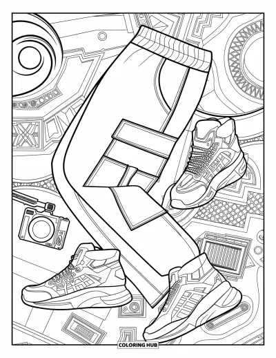 Ζωγραφιά Y2K για μεγάλους: Λεπτομερές streetwear flatlay με εντυπωσιακά αξεσουάρ και καλλιτεχνικά μοτίβα σε όλη τη σκηνή
