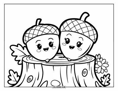 90+ Coloriages de glands pour enfants et adultes (Gratuits)