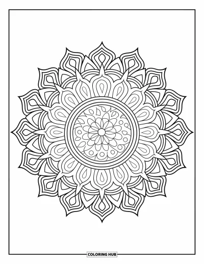 Boho-målarbild för vuxna: En djärv mandala med stamlinjer och intrikata boho-mönster