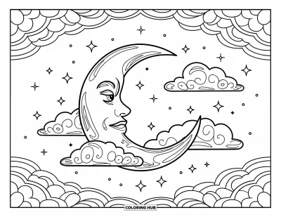 80+ Dibujos celestiales para colorear para niños y adultos (Gratis)