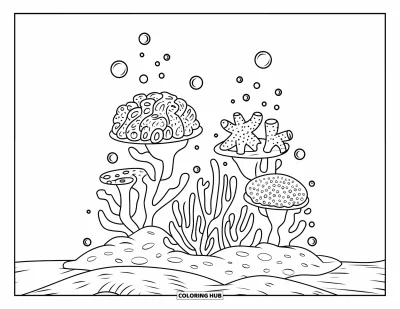 65+ Coloriages de coraux pour enfants et adultes (Gratuits)