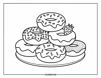 75+ Doughnut Coloring Pages for Kids & Adults (Free)
