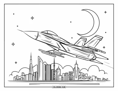 65+ Dibujos de aviones de combate para colorear