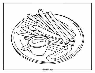 65+ Målarbilder med pommes frites för barn och vuxna (Gratis)