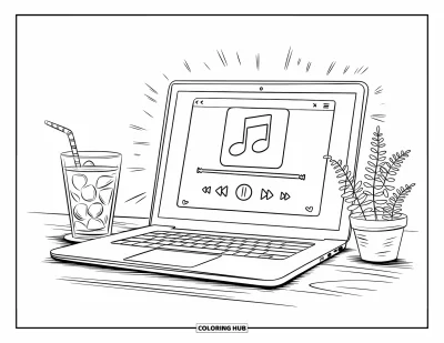 80+ Laptop-Ausmalbilder für Kinder und Erwachsene (Kostenlos)